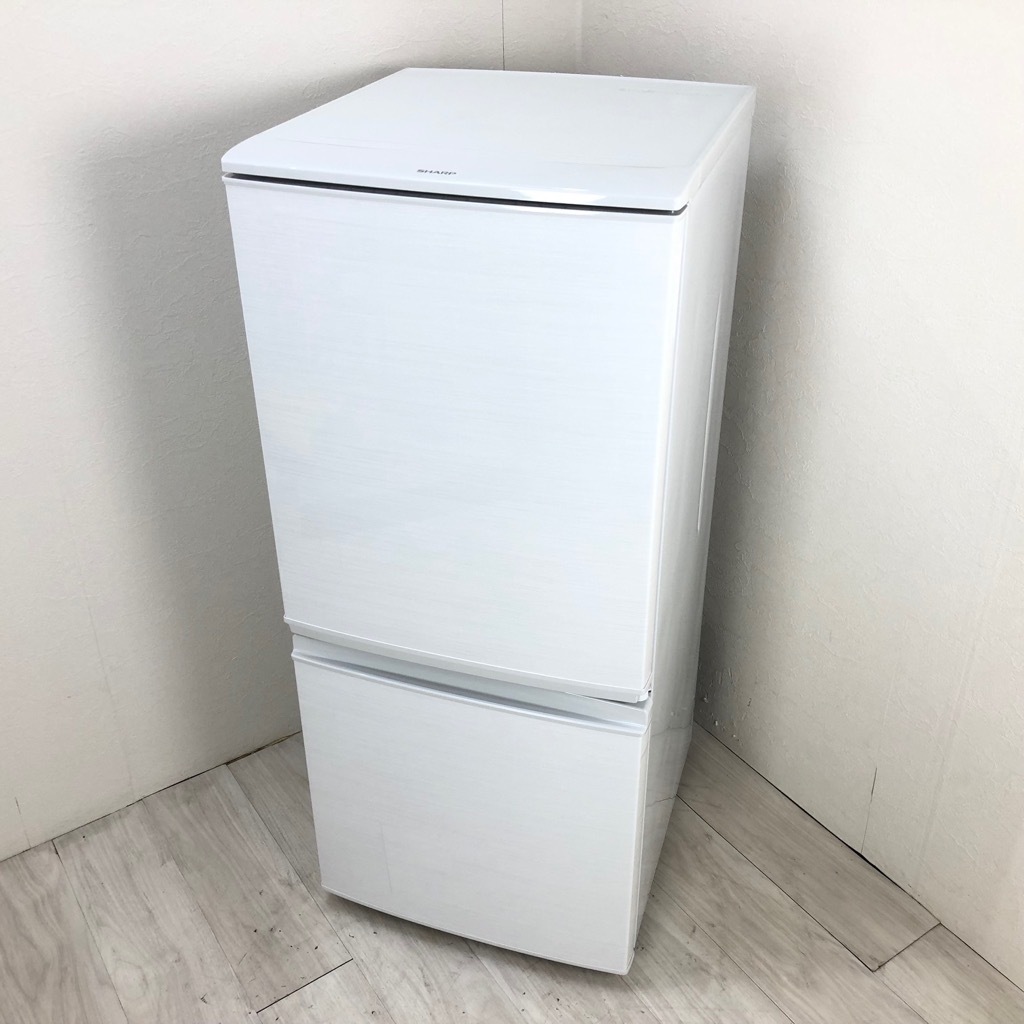 SHARP 2ドア冷蔵庫 137L SJ-D14C-W 2017年製 中古品