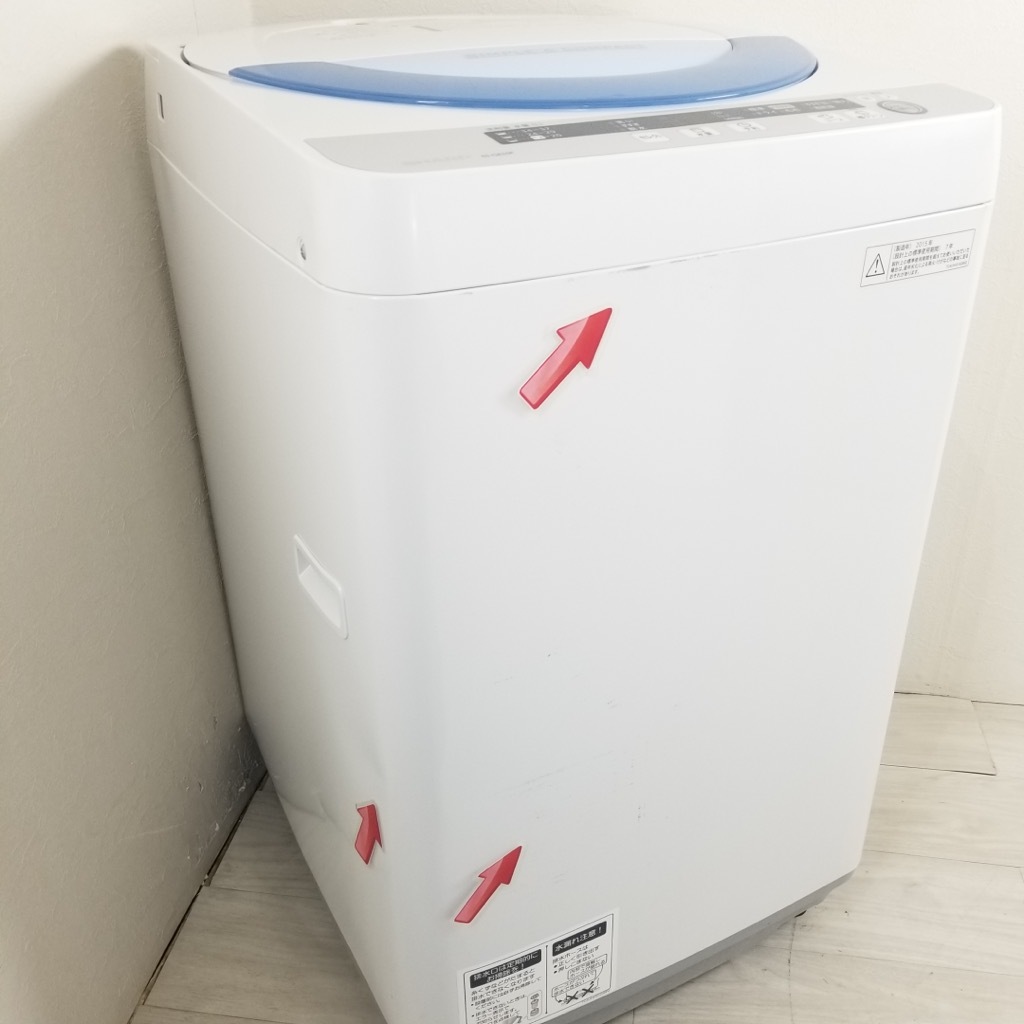 中古 5.5kg 全自動洗濯機 風乾燥 シャープ ES-GE55P-A ブルー系 2015年 中古 5.5kg 全自動洗濯機 風乾燥 シャープ ES-GE55P-A ブルー系 2015年