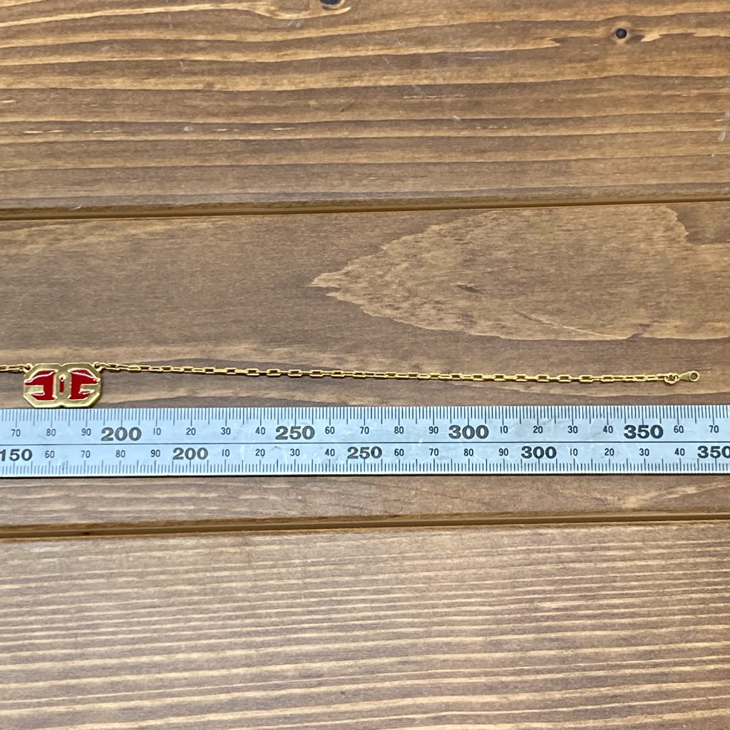 中古 GIVENCHY 1977 ロゴネックレス ゴールド×レッド