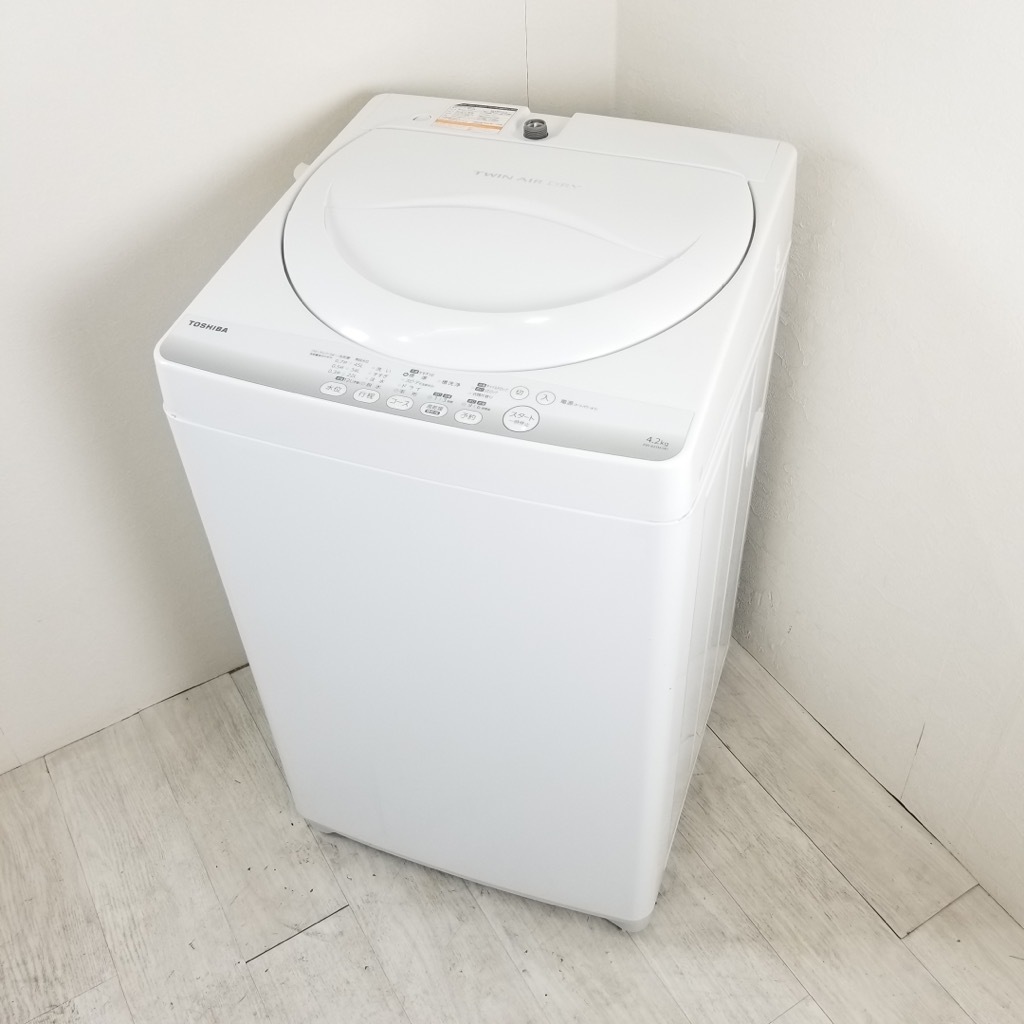 【送料無料・設置無料サービス有り】洗濯機 2013年製 TOSHIBA AW-42ＳＭ 中古 中古 洗濯機 送風乾燥 4.2kg 東芝 AW-42SM-W 2013年～2014年製