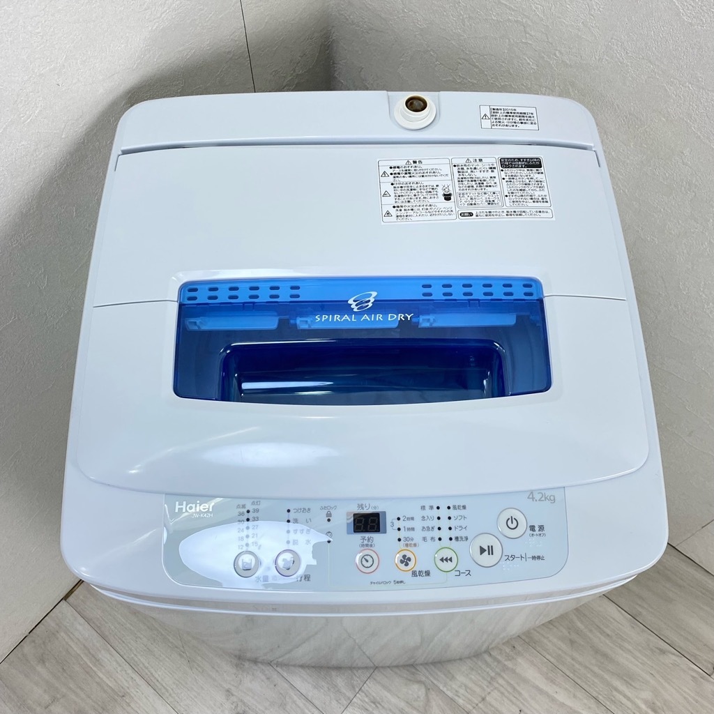 中古 洗濯機 4.2kg ハイアール JW-K42H-W 2015年製 ワンルームなどに