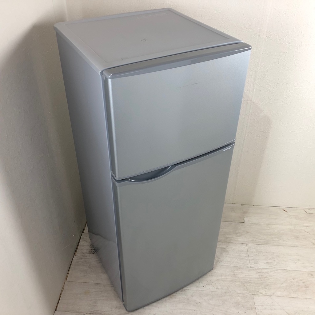 シャープ SJ-H12B-S 冷蔵庫 2ドア式 シルバー 118L コンパクト 2017年製