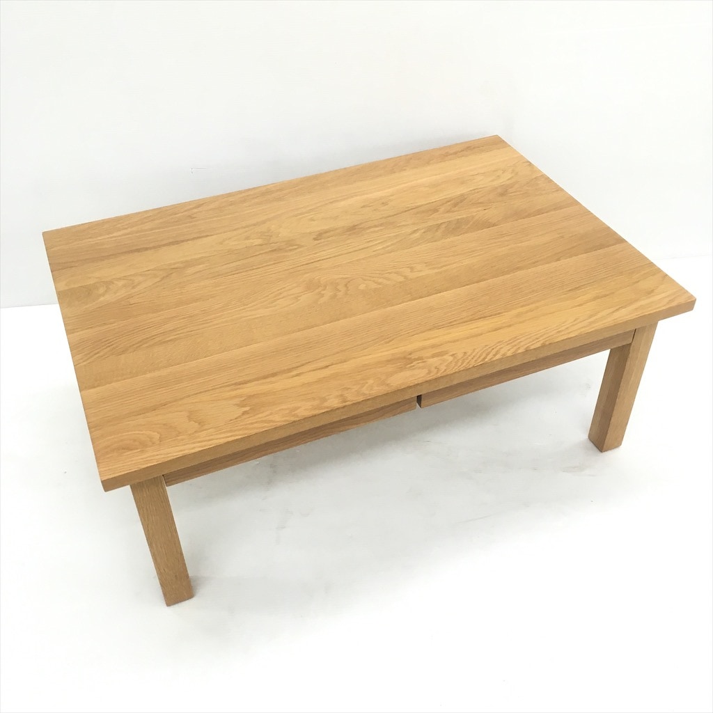 無印良品 ローテーブル 90×60×35cm 中古 人気 無印良品 無垢材ローテーブル オーク材 引き出し付き