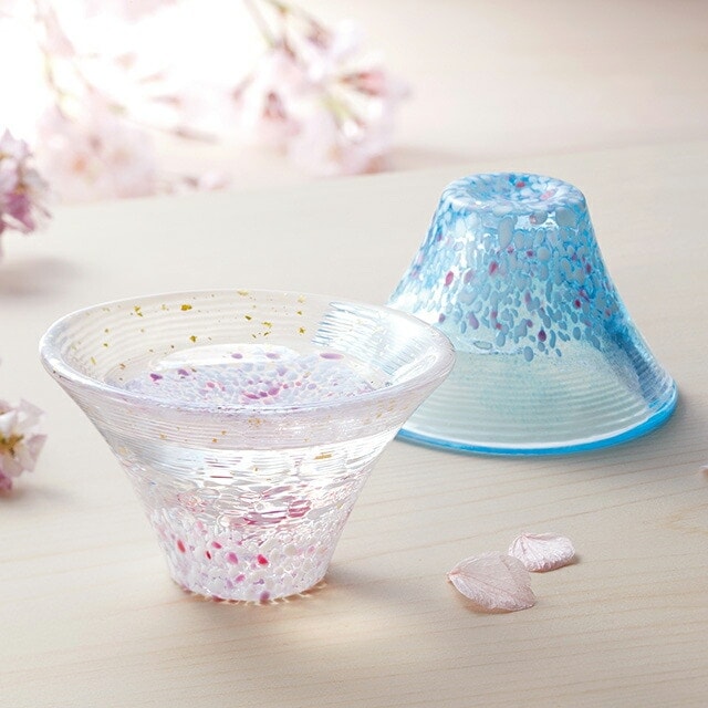 冷酒杯 45ml 2点セット 淡桜 晴桜 桜富士 東洋佐々木ガラス（G642-T84）