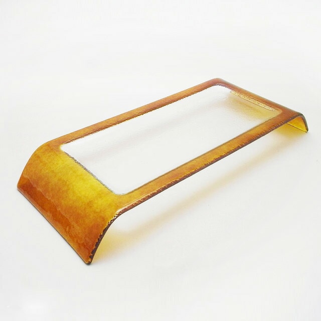 ブリッジプレート 32cm トパーズ 吉沼硝子（17-603T）