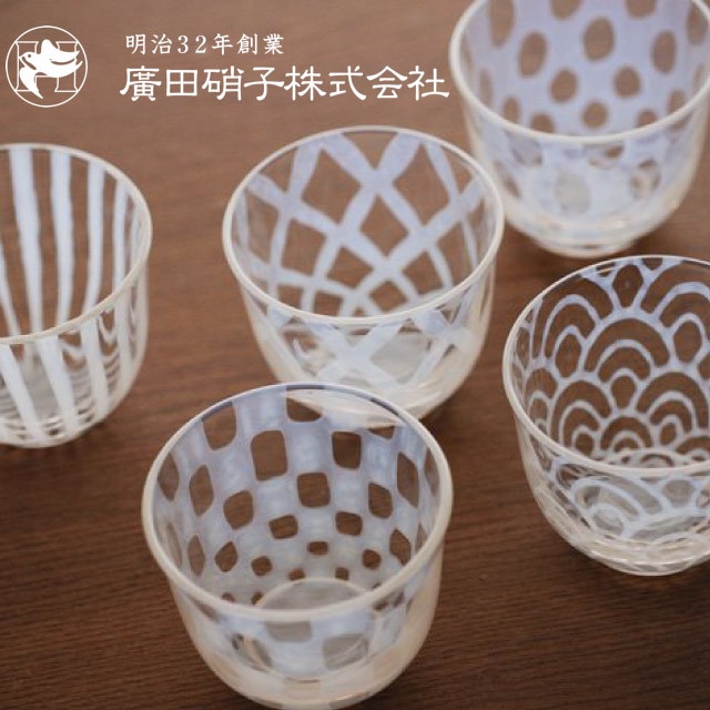 大正浪漫硝子 冷茶グラス 五客揃 140ml 廣田硝子（TR-5002）