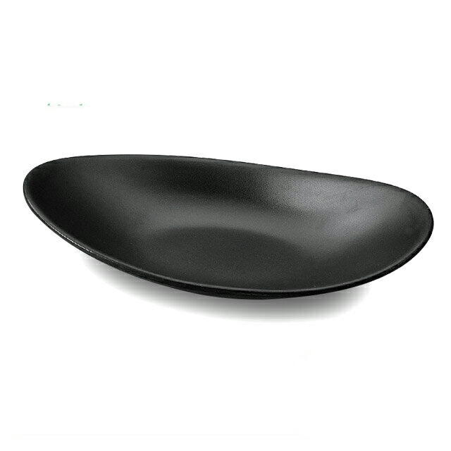 21.6ｃｍ ひねり反舟皿 黒マット 3枚セット（75005710）8-342-6