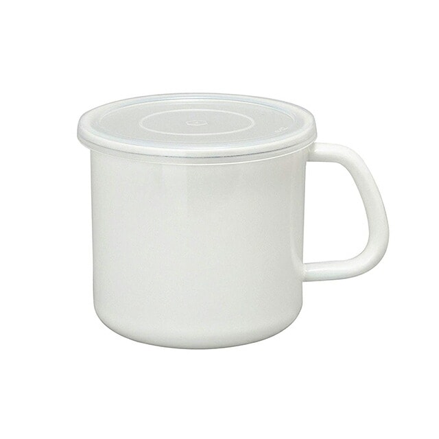 野田琺瑯 持ち手付ストッカー丸型 L 食品保存容器 ホワイトシリーズ シール蓋付 MS-14M  （475013）07-0156-0302