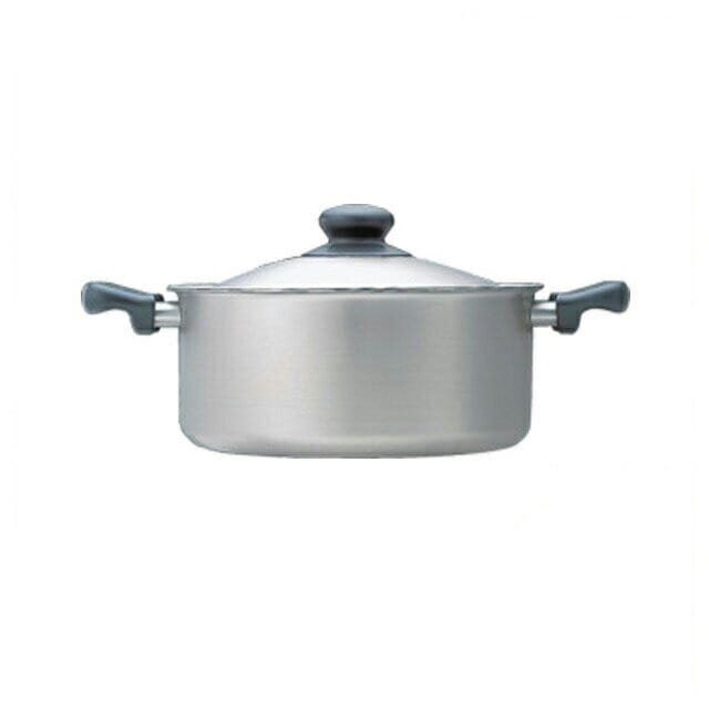 柳宗理 IHシリーズ 両手鍋 浅型 22cm 3.8L つや消し（ALY6501）1-0063-1001