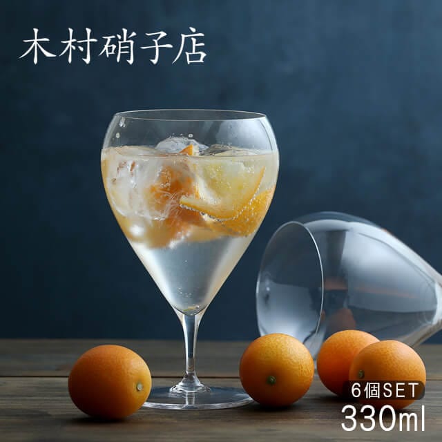 木村硝子店 ワイングラス バンビ 11oz 330ml 6個入（6433）