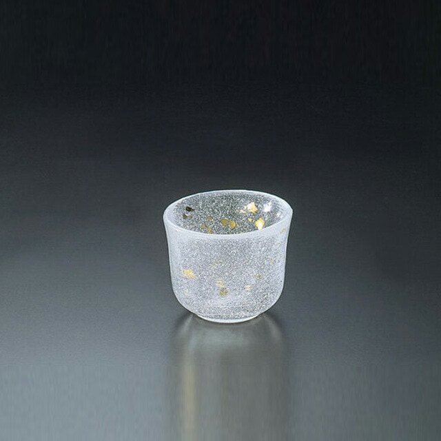 ぐい呑み 6個 江戸硝子 金彩淡雪 吉谷硝子（YO-301）