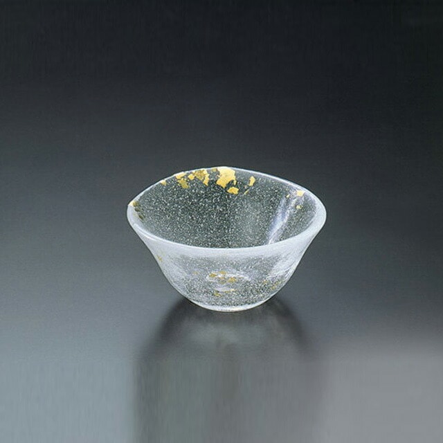 酒盃 6個 江戸硝子 金彩淡雪 吉谷硝子（YO-302）