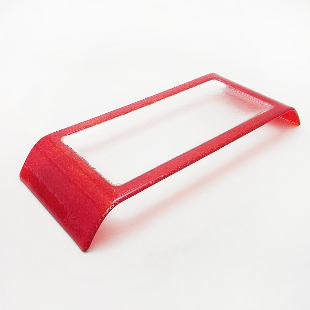 ブリッジプレート 32cm レッド 吉沼硝子（17-603R）