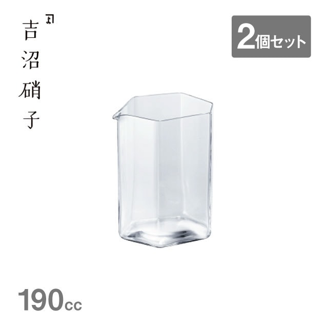 デカンタ 変形角柱 小 190cc 2個セット 吉沼硝子（YD1-085DC）