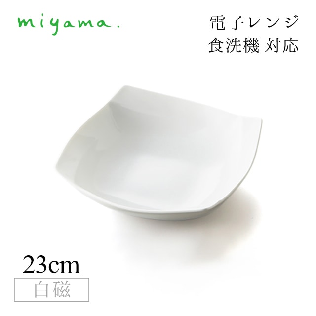 ボウル 23cm 2枚セット オビ Obi 白磁 深山陶器 miyama（03-035-101）