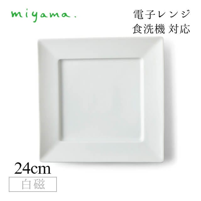 角24cm プレート 2枚セット カードル Cardre 白磁 深山陶器 miyama（82-007-101）