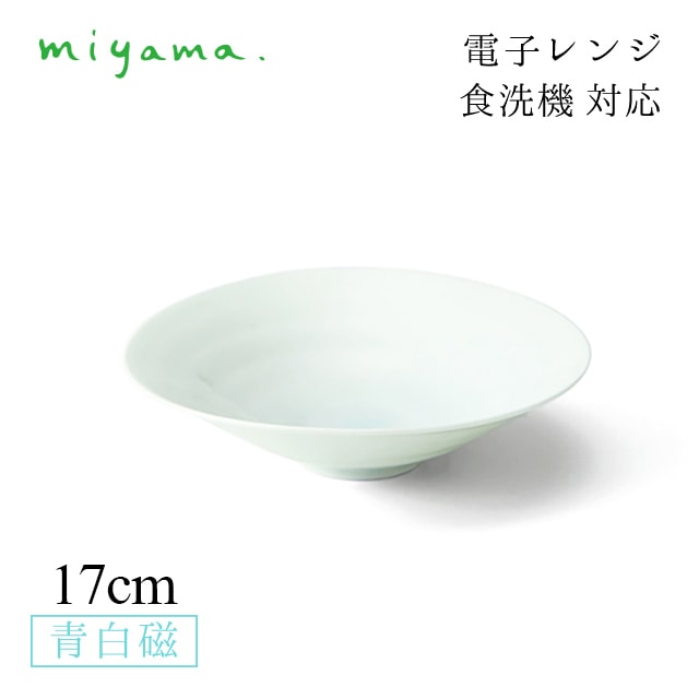 食器皿 17cm 丸皿 5枚セット ロクべ locube 青白磁 川昌製陶所 深山陶器 miyama（KRO002LB）