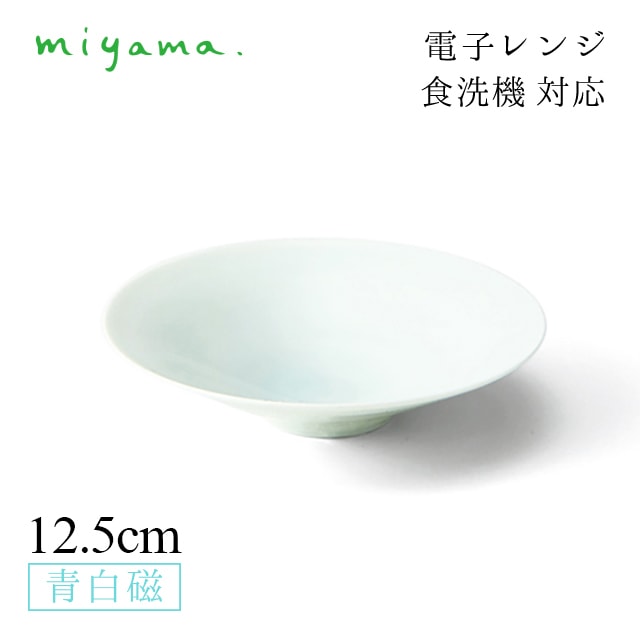 食器皿 12.5cm 丸皿 10枚セット ロクべ locube 青白磁 川昌製陶所 深山陶器 miyama（KRO003LB）