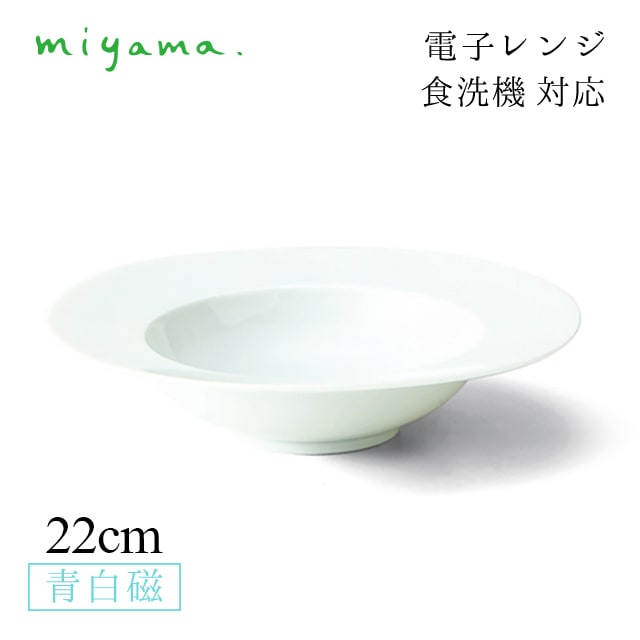 ハットボウル 22cm 2枚セット 塁 rui 青白磁 川昌製陶所 深山陶器 miyama（KRU101LB）