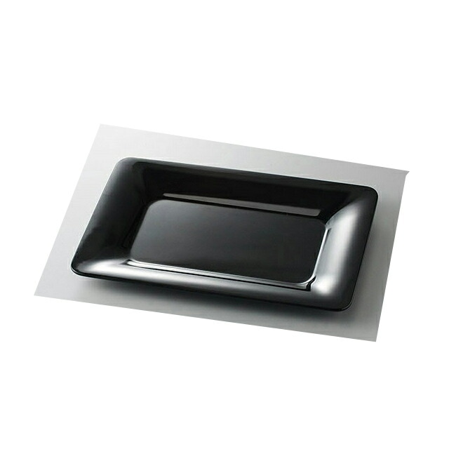 カーライル パレットデザイナー ワイドリムレクタングルプラター 35.5cm ブラック 4個（CR-3693）