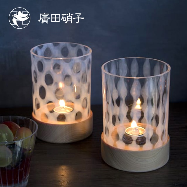 義山百景 大正浪漫硝子 水玉／玉十草 全2柄 廣田硝子（GY-2・GY-7）