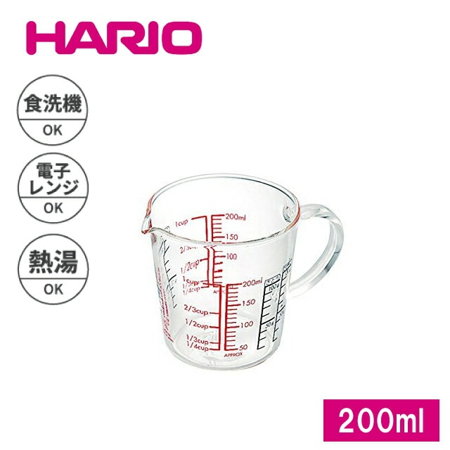 メジャーカップ ワイド 200cc 12個 HARIO ハリオ (CMJW-200)