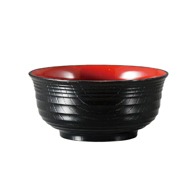 18.4cm 超耐熱千段汁椀 黒内朱 3個セット（30003470）8-224-3
