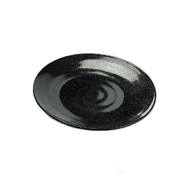 26.5cm 黒ザラ目丸盛皿 3枚セット（51407740）8-272-18