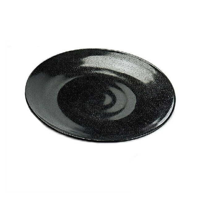 33.5cm 黒ザラ目丸盛皿（51407760）8-272-20