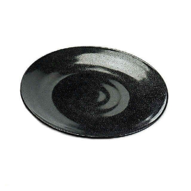 37cm 黒ザラ目丸盛皿（51407770）8-272-21