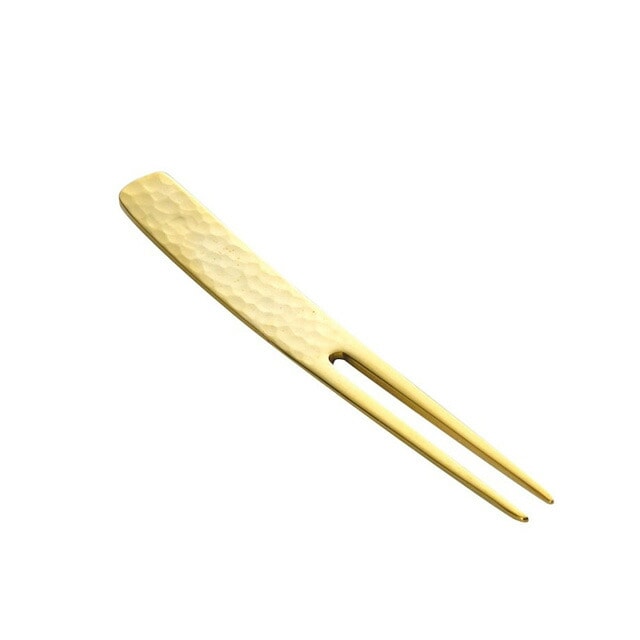 トーダイ かんざし ピックフォーク 槌目 6本入 18-8 金メッキ（01401002）