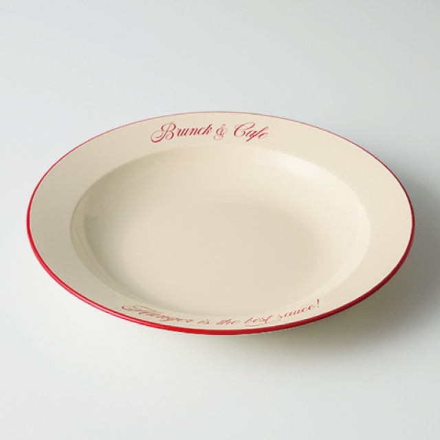 プレート 24cm M レッド Brunk＆Cafe プラスチック ナカジマ [KU] 4582475461945