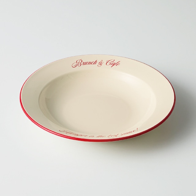 プレート 18cm S レッド Brunk＆Cafe プラスチック ナカジマ [KU] 4582475461976