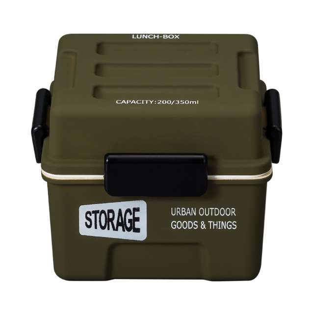 弁当箱 2段 550ml オリーブ STORAGE スクエアコンテナランチ 正和 [KU] 4930689275009