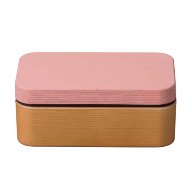 弁当箱 1段 600ml ピンク お米がくっつきにくい弁当箱 木目 長角 正和 [KU] 4930689795361
