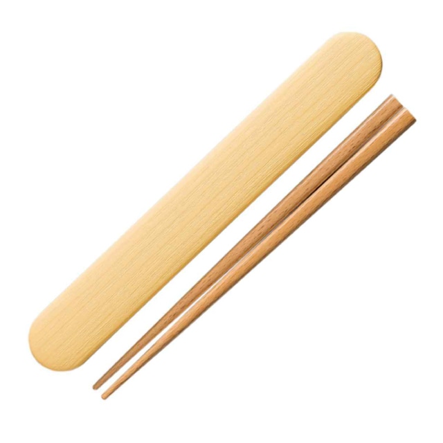 箸箱セット 箸 18cm イエロー 木製 お米がくっつきにくい弁当箱 木目 正和 [KU] 4930689795484