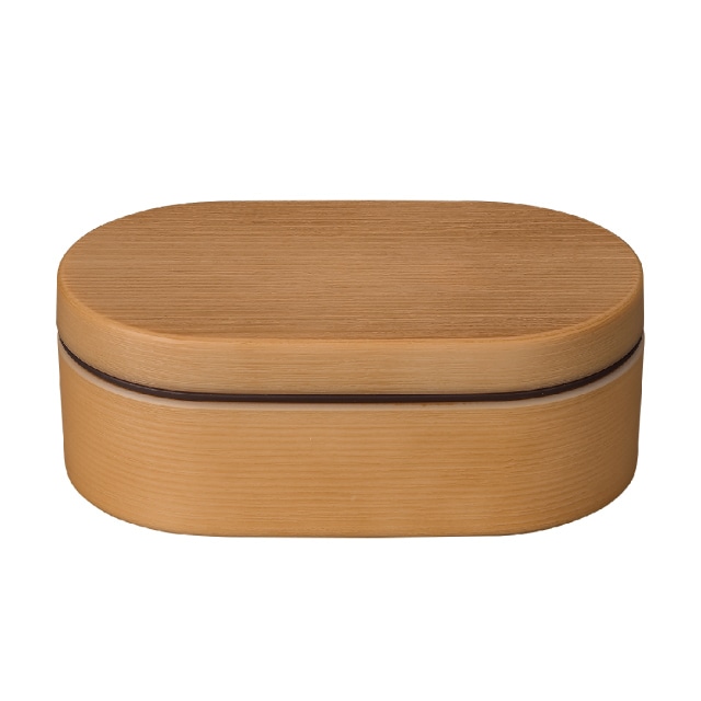 弁当箱 1段 600ml ナチュラル お米がくっつきにくい弁当箱 木目小判弁当 正和 [KU] 4930689797204