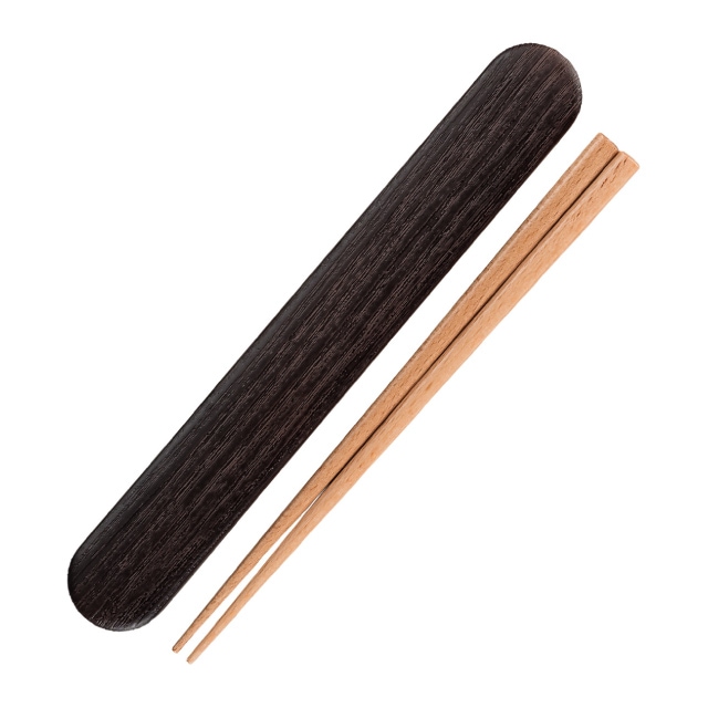 箸箱セット 木目調 ダークブラウン お米がくっつきにくい弁当箱 正和 [KU] 4930689797259