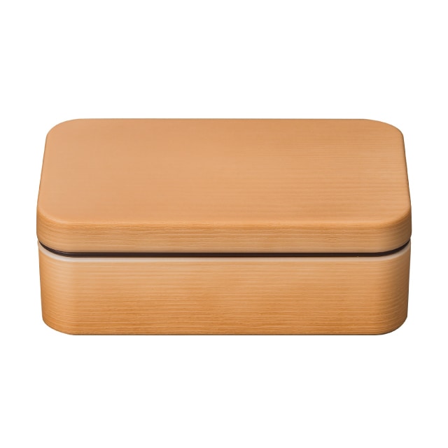 弁当箱 1段 800ml ナチュラル お米がくっつきにくい弁当箱 木目長角弁当箱 L 正和 [KU] 4930689797723