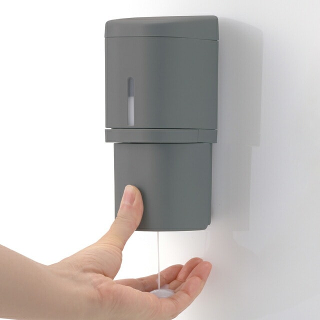 ディスペンサー 液体タイプ 250ml ダークグレー HOVER ホバー リッチェル シールフック 下から出てくる [KU] 4945680100311
