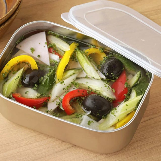 保存容器 深型 ふた付 650ml 2個組 ステンレス製 日本製 下村企販 [KU] 4957423076494