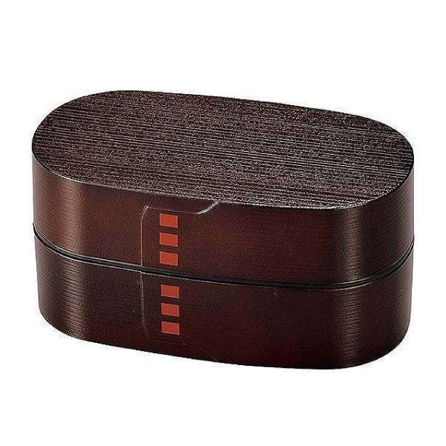 弁当箱 わっぱ弁当 大 2段 900ml 小判型 溜 たつみや HAKOYA（52601）[KU] 4964026526011