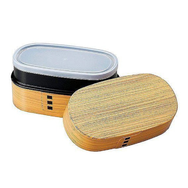 弁当箱 わっぱ弁当 大 2段 900ml 小判型 ひのき たつみや HAKOYA（52603）[KU] 4964026526035