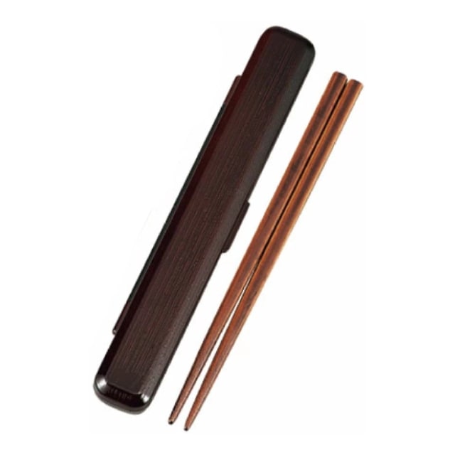 箸箱セット 18cm 千筋 溜 たつみや HAKOYA（53376）[KU] 4964026533767