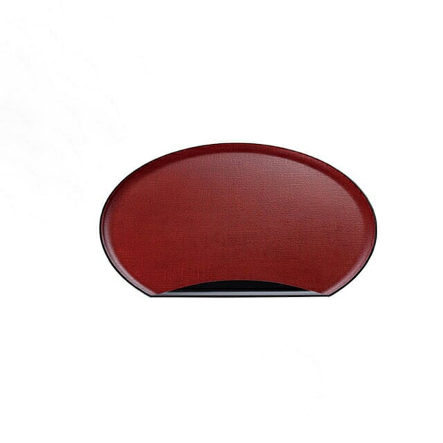 お盆 トレー 加賀布目半月盆 朱かすり天黒 8寸 3個セット 和美作日 Wabisabi（3-309-07)