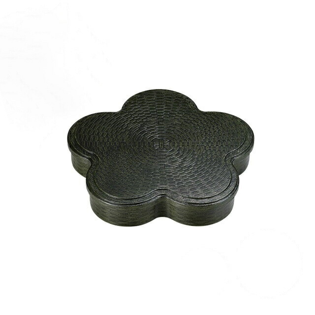 網代梅花弁当 グリーンかすり 内黒 和美作日 Wabisabi（3-634-08)