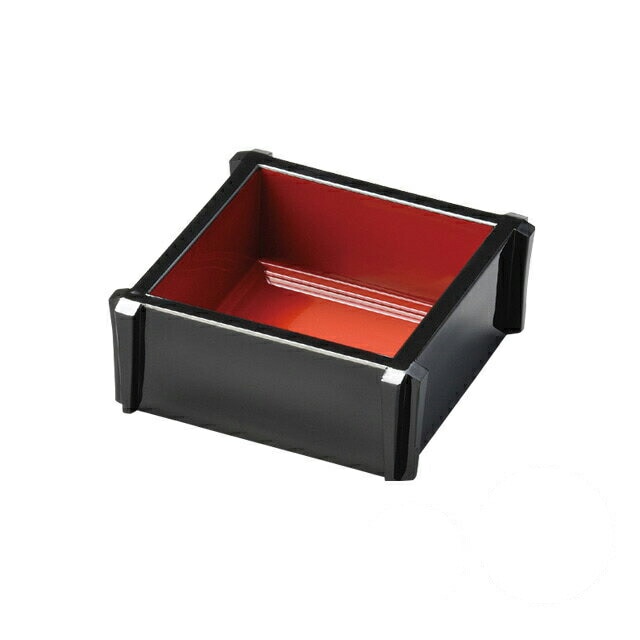 ミニセイロ 4寸 底有 黒内朱 5個セット 和美作日 Wabisabi（3-686-06)