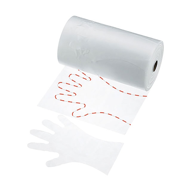 エンボス手袋 ロール巻 500枚 M（378002）07-0658-0702