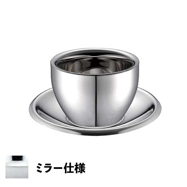 メタル丼 ラテカップ＆ソーサーセット ミラー仕様  （387739）07-0579-1301