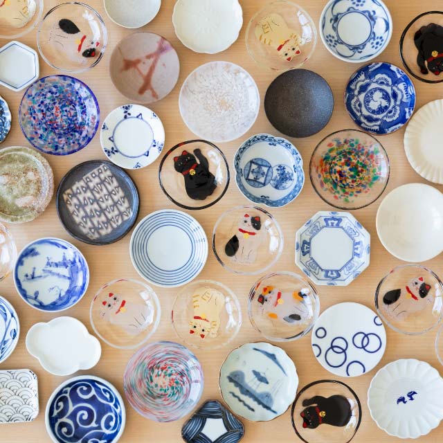 豆皿 めでたmono 選べる5種の招き猫 アデリア 石塚硝子（6800・6801・6802・6803・6804）